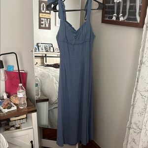 Elegant Blue Sleeveless Dress
